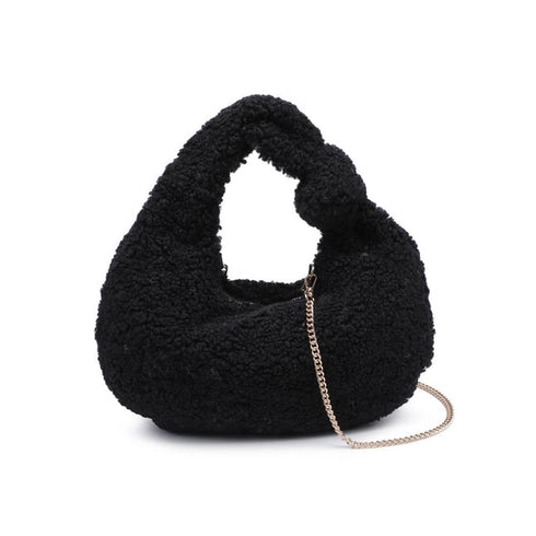 Charlene Sherpa Shearling Shoulder Bag - Urban Expressions - Black